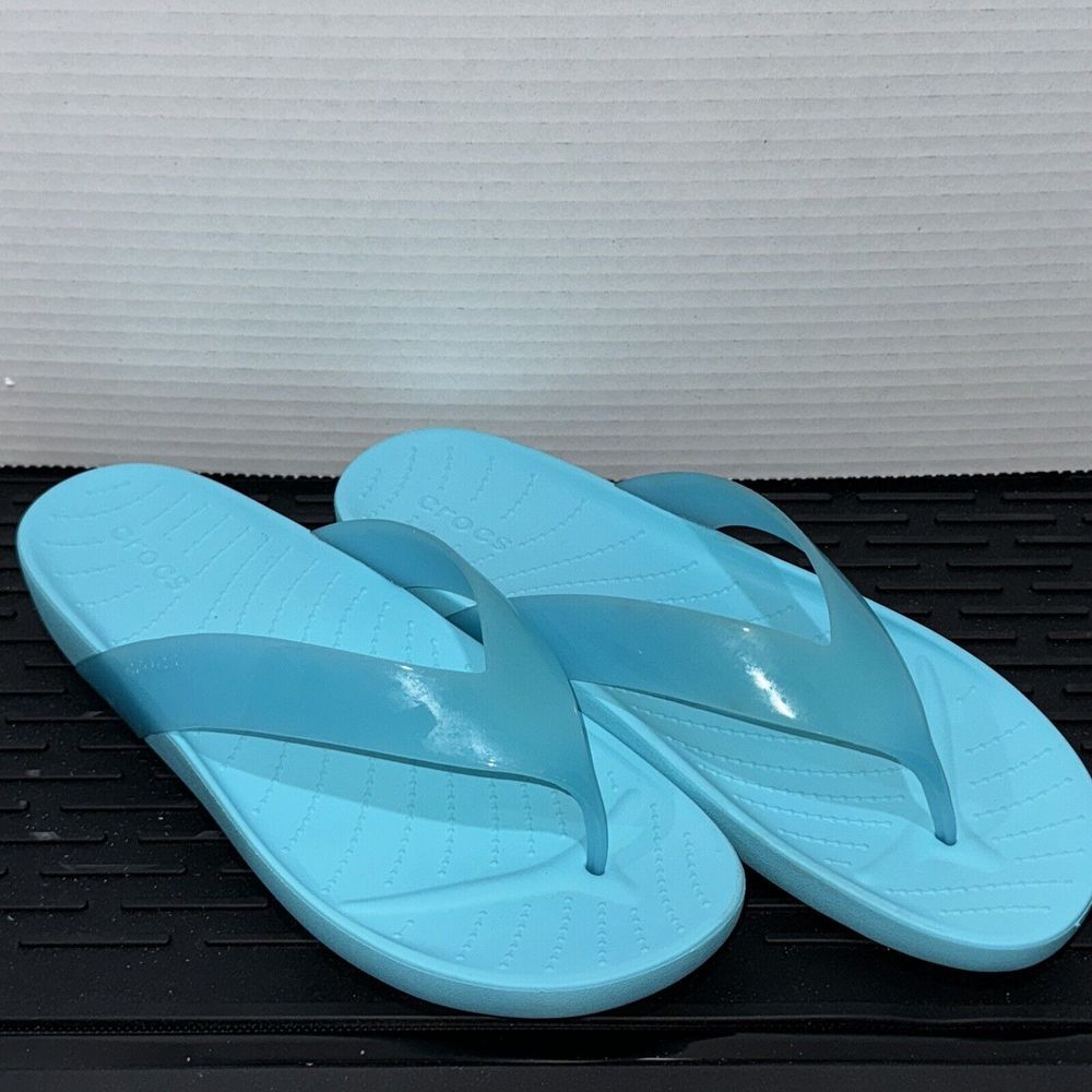 CROCS Women's Light Blue Flip Flop Sandals